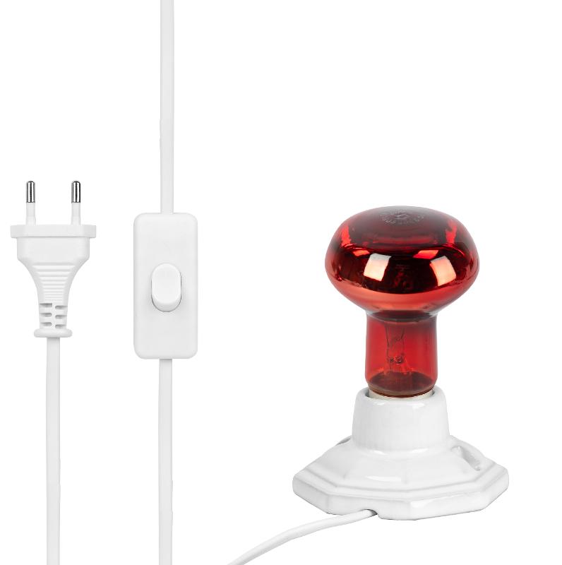 Светильник для инфракрасной лампы  FITO-Holder-CAP-light 3 м патрон-основание керамический с кабелем и цоколем Е27 | Б0064259 | ЭРА — миниатюра 4