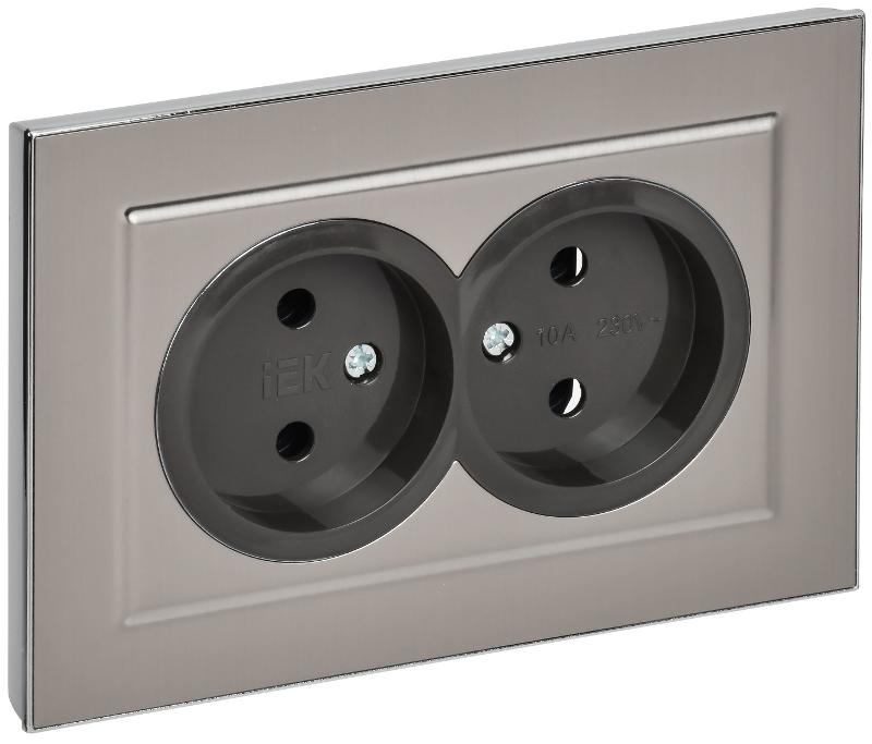 BRITE Роз. 2-я без з/к/ш 10А в сб. РС12-2-БрГН мет х/н  | BR-R20-10-M-K23-F | ИЭК — IEK (ИЭК)