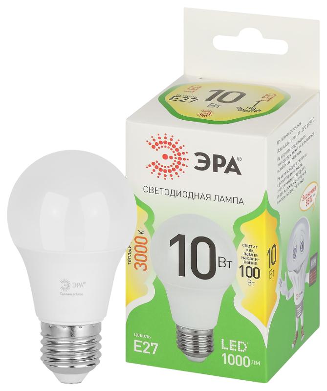 Лампа светодиодная  GREEN LINE LED A60-10W-830-E27 GL E27 10 Вт груша теплый свет | Б0067118 | ЭРА — ЭРА (Энергия света)