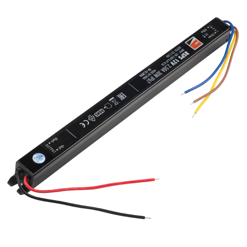 Драйвер для светодиодной ленты LED BSPS  12V2,5A=30W (new) влагозащищенный IP67 | 3329259A | Jazzway — миниатюра 1