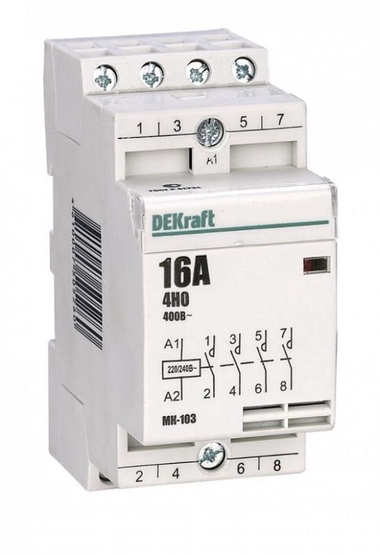 Контактор модульный 4НО 16А 230В МК-103 | 18053DEK | DEKraft — DEKraft