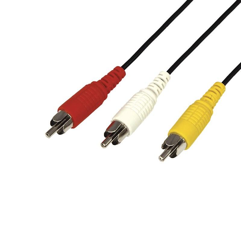 Шнур 3 RCA - 3 RCA, длина 10 метров, черный | 17-0207 | REXANT — REXANT