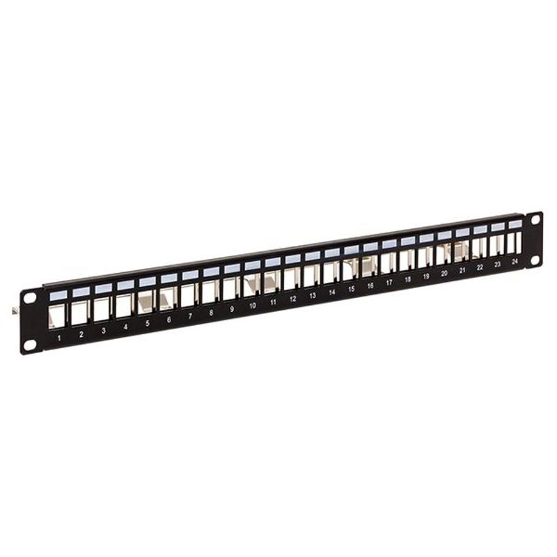 Патч-панель модульная TERACOM PRO 19'' 1U экранированная 24 порта с органайзером (пустая) | TRP-MODP-FTP-1U24 | EKF — EKF