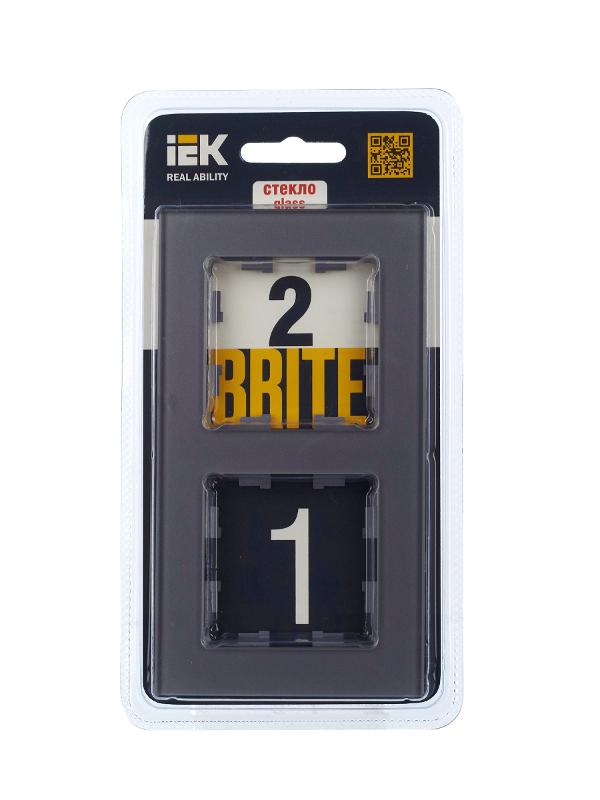 BRITE Рамка 2-ая РУ-2-2-БрСе стекло серый | BR-M22-G-K03 | IEK — миниатюра 11