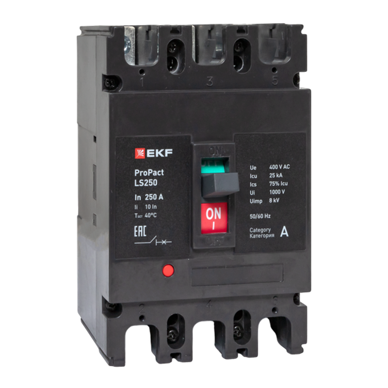 Выключатель автоматический LS250 25кА 3P 250А ProPact | mccb-250-25-3-250-ls | EKF — EKF