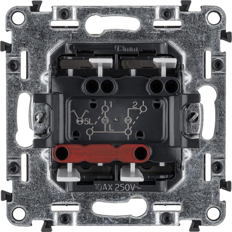 Valena LIFE DIY Сл.кость Выключатель 2-клавишный с подсветкой 10А 250В — миниатюра 2