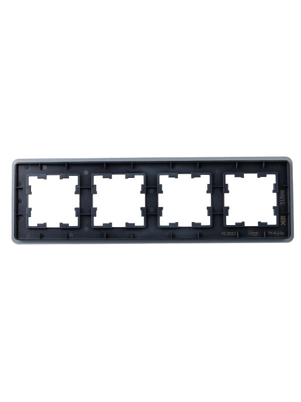 BRITE Рамка 4-ая РУ-4-2-Бр стекло графит RE | BR-M42-G-41-K53 | IEK — миниатюра 3