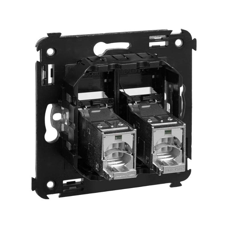 Розетка RJ-45 в стену, 5e двойная экранированная, Avanti, "Черный квадрат" | 4402364 | DKC — миниатюра 8