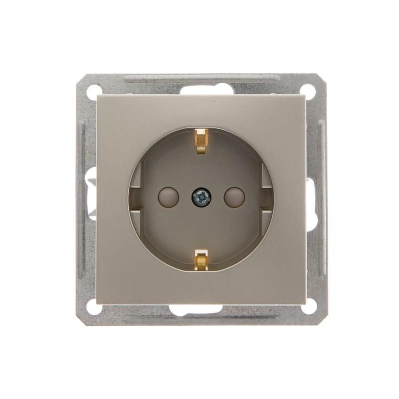 W59 Шампань Розетка с заземлением с защитными шторками | RS16-152-4-86 | SE — Systeme Electric