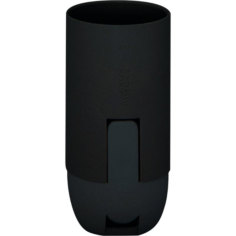 Патрон пластиковый LH111 230V E14 (26x56мм) черный | 22370 | Feron — Feron