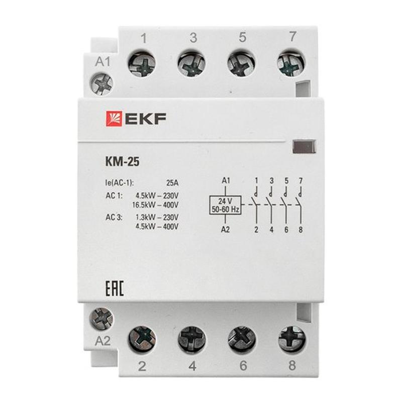 Контактор модульный КМ 25А 4NО (3 мод.) 24В АС PROxima | km-3-25-40-24v | EKF — миниатюра 8