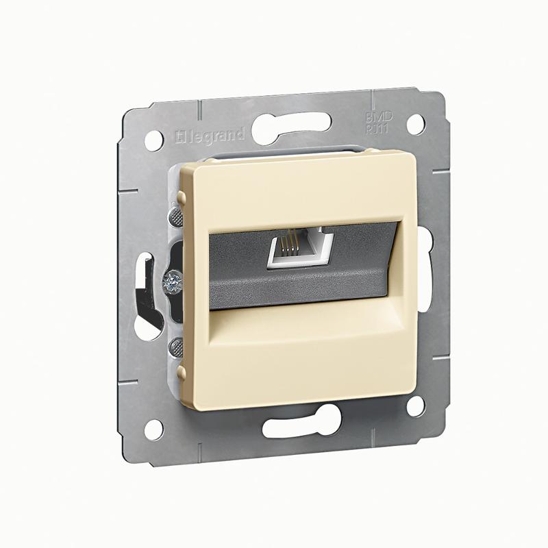 Cariva DIY Розетка RJ11 - 1 вход, слоновая кость | 695920 | Legrand — Legrand