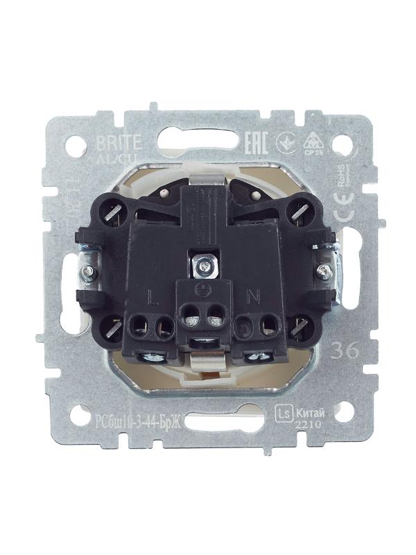 BRITE Розетка с заземлением со шторками с кр. 16А IP44 РСбш10-3-44-БрЖ жемчуг | BR-R16-16-44-K36 | IEK — миниатюра 7
