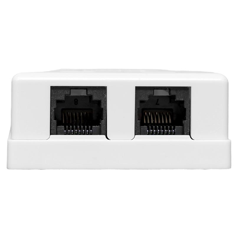 Розетка настенная TERACOM Cat.5E неэкранированная 2 порта RJ-45 Dual IDC белая | TRC-WBOX-2RJ45-5EUTP-WH | EKF — миниатюра 2