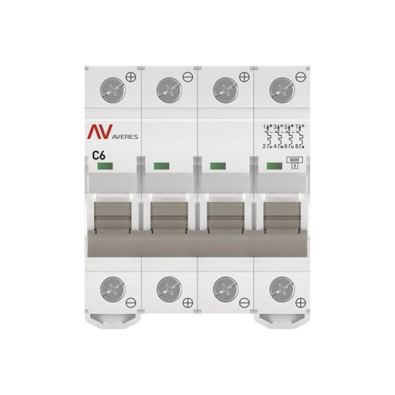 Выключатель автоматический четырехполюсный AV-6 DC 6А C 6кА AVERES | mcb6-DC-4-06C-av | EKF — миниатюра 14