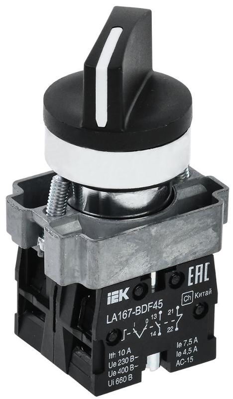 Переключатель LA167-BDF45 2 полож. 1з+1р черный | BSW20-BDF45-3-24-67-2-K02 | IEK — IEK (ИЭК)