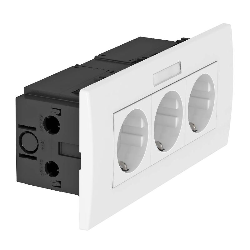 Укомплектованный розеточный блок AR45 (марк.,3xModul45,84x185x59 мм,белый) (SDE-RW D0RW3B) | 6119433 | OBO Bettermann — OBO Bettermann