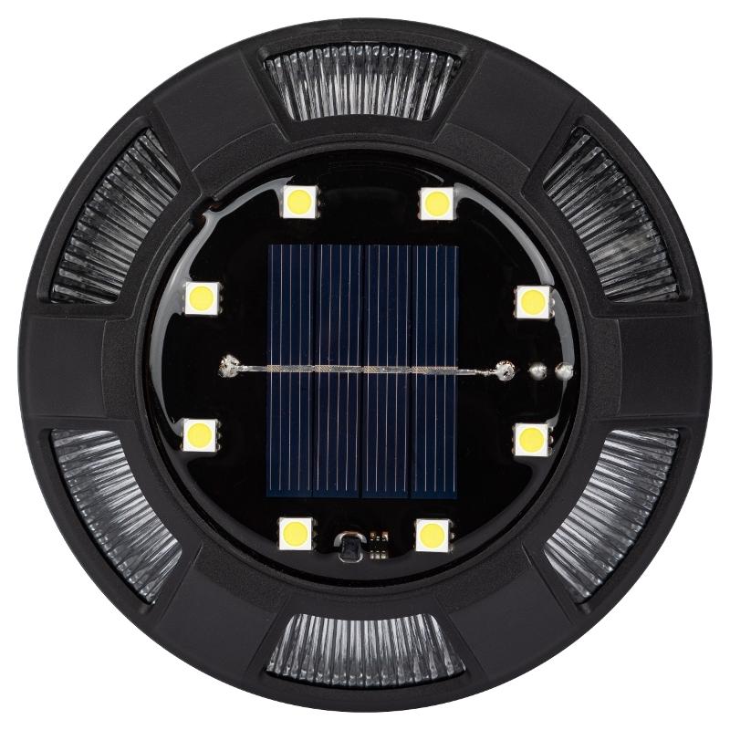 Садовая подсветка Таблетка на солнечной батарее ERAST024-01 сталь, пластик, 8 LED, 11,5*11,5*3 см | Б0057662 | ЭРА — миниатюра 4