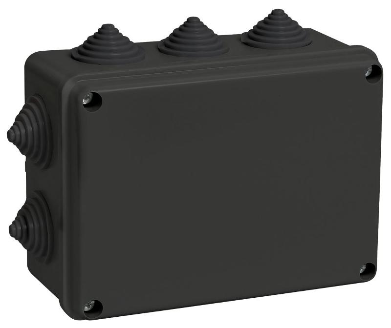 Коробка расп. КМ41241 150х110х70мм IP44 10 вв. черная | UKO11-150-110-070-K02-44 | IEK — миниатюра 1