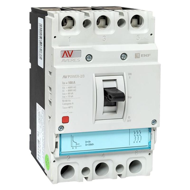 Выключатель автоматический AV POWER-2/3 160А 80kA TR AVERES | mccb-23-160H-TR-av | EKF — EKF