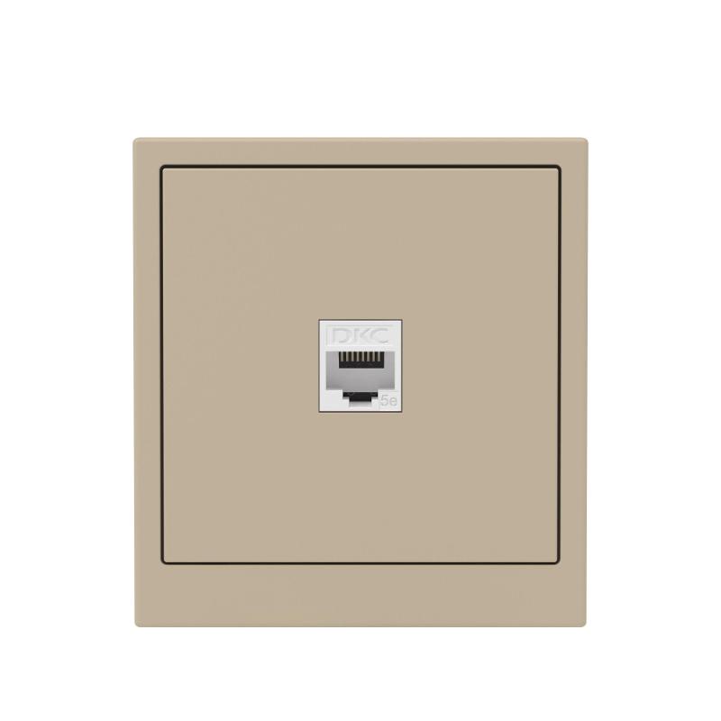Компьютерная розетка RJ-45 без шторки, кат.5е одинарная, KANT, ванильный марципан | 7015663 | DKC — миниатюра 6