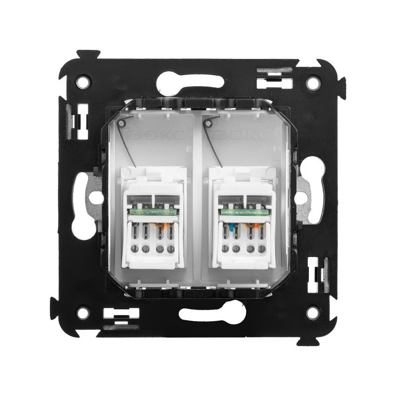 Компьютерная розетка RJ-45 в стену, кат.6А двойная, "Avanti", "Белое облако" | 4400374 | DKC — миниатюра 7