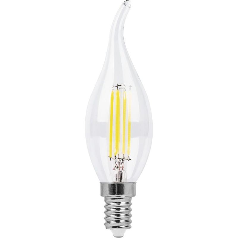 Лампа светодиодная LB-74 (9W) 230V E14 4000K филамент С35Т прозрачная | 25962 | FERON — миниатюра 1