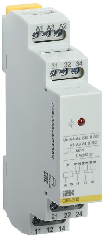 Промежут. реле.OIR 3 конт (8А). 230 В AC | OIR-308-AC230V | IEK — миниатюра 1