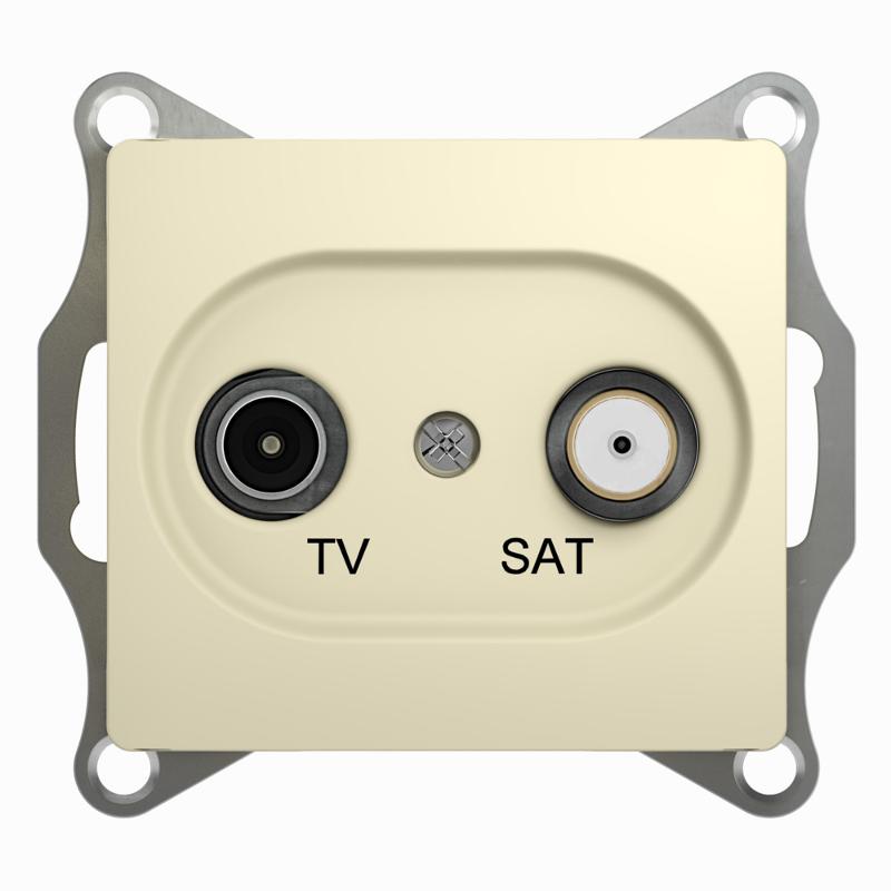 Glossa Бежевый TV-SAT Розетка проходная 4DB | GSL000298 | SE — Systeme Electric