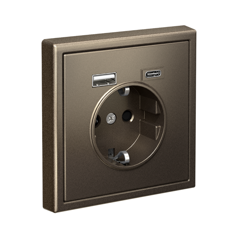 ArtGallery Мокко Розетка 16А с 2 USB A+C, 5В/2,4А/3,0А, 2х5В/1,5А, механизм | GAL000632 | SE — миниатюра 4