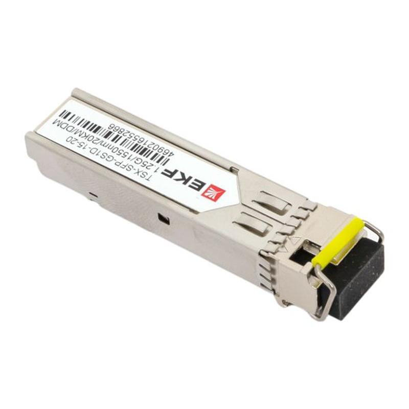 SFP модуль 1,25 Гбит одинарное одномодовое оптоволокно 1550нм дальность 20км TSX |TSX-SFP-GS1D-15-20|EKF — миниатюра 12
