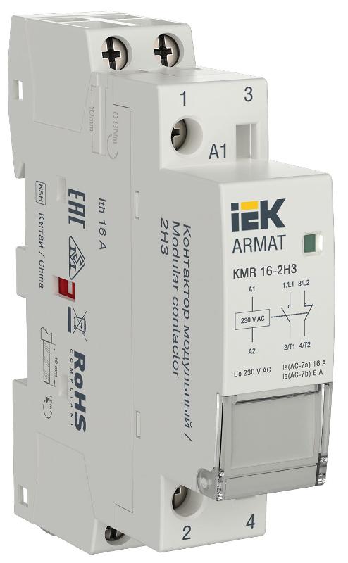 ARMAT Контактор модульный KMR 16А 230В AC 2НЗ | AR-KMR10-016-02-230 | IEK — фото 1 | Sento