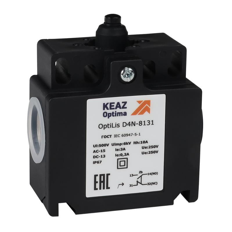 Выключатель концевой OptiLiS D4N-8131 толкатель пластиковый EN 50047 XCKT2112P16 | 365314 | КЭАЗ — КЭАЗ (Курский электроаппаратный завод)