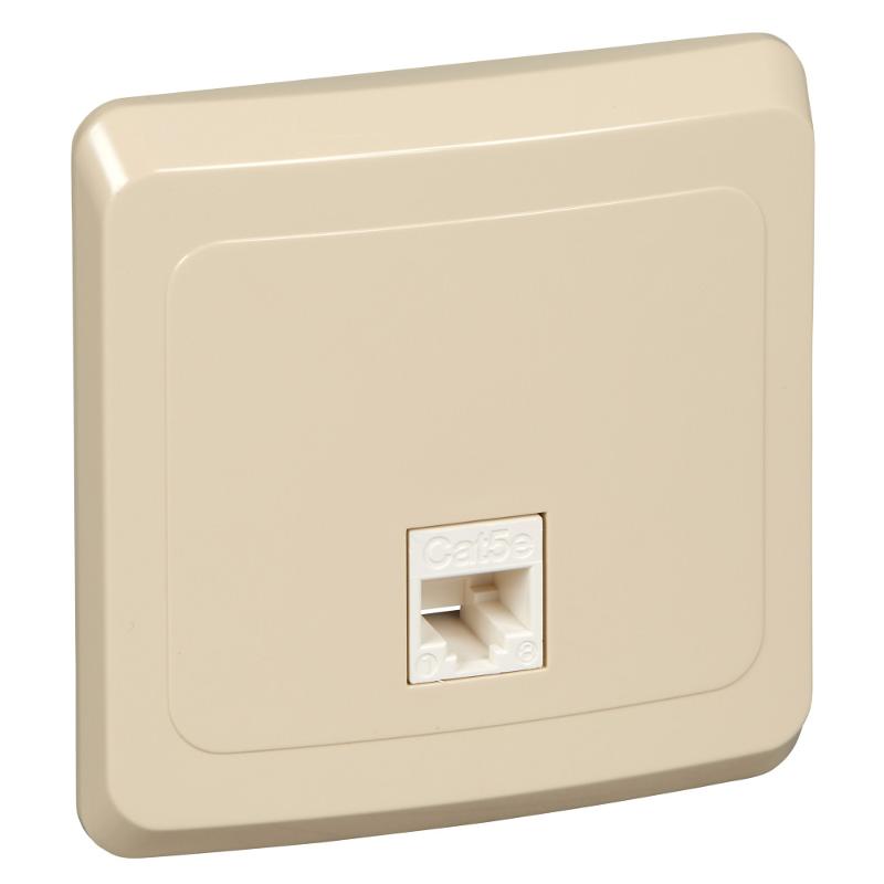 Этюд Кремовый С/У Розетка компьютерная 1-ая кат.5е (RJ45) | KOMC-001K | SE — Systeme Electric