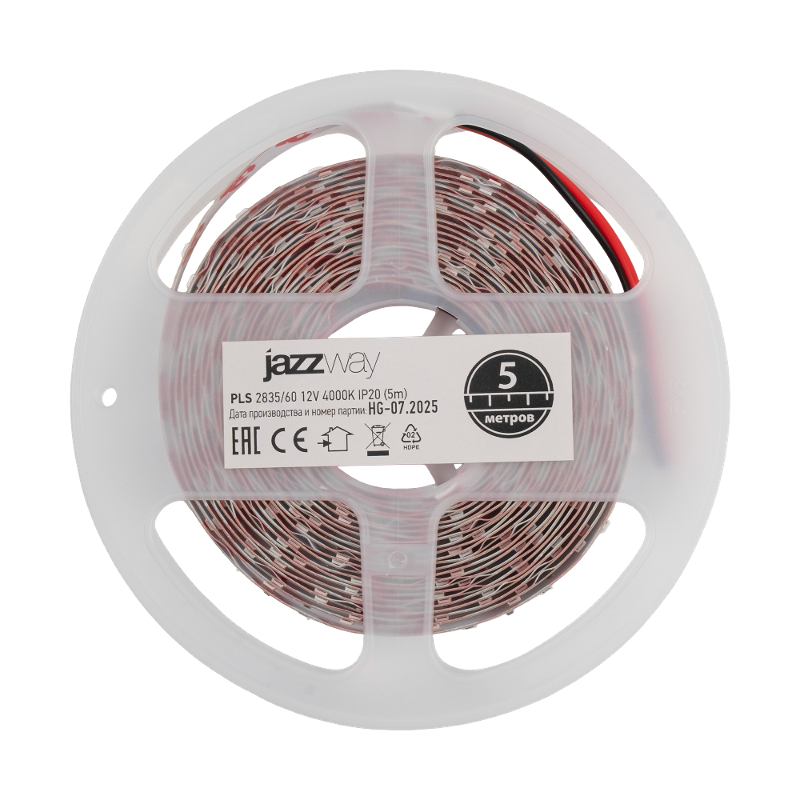 Лента светодиодная PLS 2835/ 60-12V 4000K IP20 -5m (белый) | .5066359 | Jazzway — Jazzway
