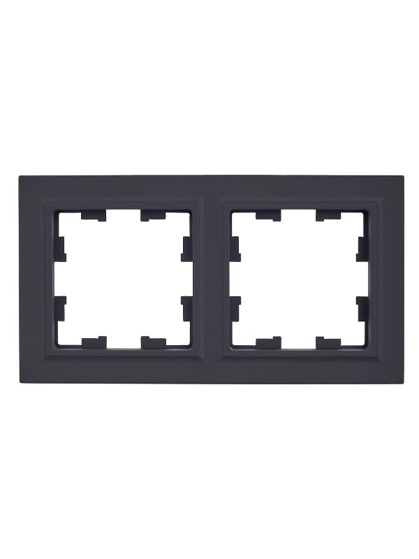 BRITE Рамка 2-ая РУ-2-БрГ графит | BR-M22-K53 | IEK — миниатюра 2