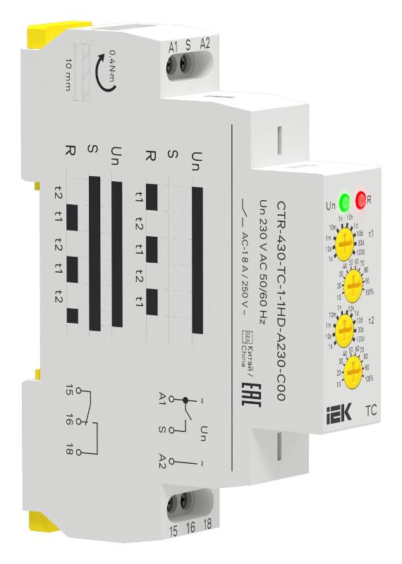 Реле циклическое TC 1 конт. 230В AC | CTR-430-TC-1-1HD-A230-C00 | IEK — миниатюра 1