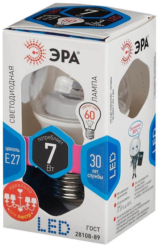 Лампа светодиодная LED  7Вт Е27 4000К СТАНДАРТ smd P45-7w-840-E27-Clear | Б0020553 | ЭРА — миниатюра 2