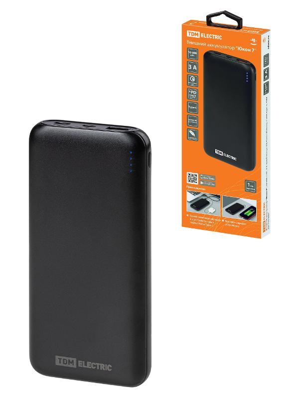 Внешний аккумулятор "Юкон 7", 10 000 mAh, 3 А, Quick Charge 3.0, Power Delivery, 1 USB, Type-C, | SQ1703-0007 | TDM — TDM ELECTRIC