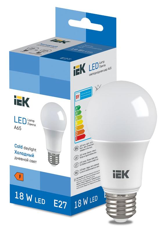 Лампа светодиодная Bulb A65 1850lm 6500K E27 | LL-I-A65-18-230-65-E27 | IEK — IEK (ИЭК)