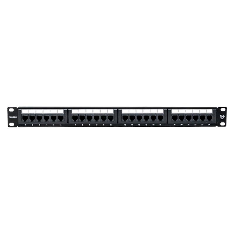 Патч-панель TERACOM 19'' Cat.5E 1U неэкранирован UTP 24 порта RJ-45 110 IDC с органайзером | TRC-PPNL-5EUTP-C1U24 | EKF — миниатюра 2