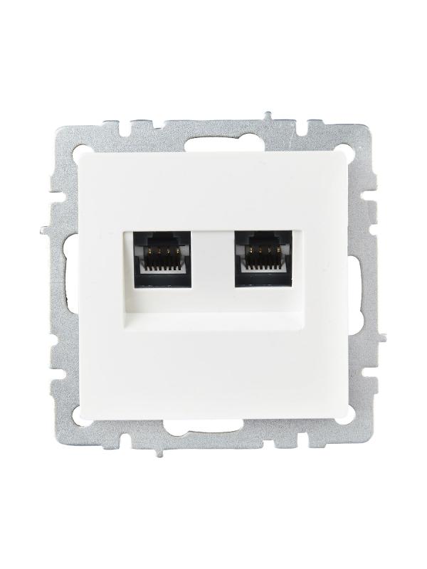 BRITE Розетка компьютерная 2-ая RJ45 кат.6 РК11-2-БрБ белый| BR-K20-2-K01 | IEK — миниатюра 2