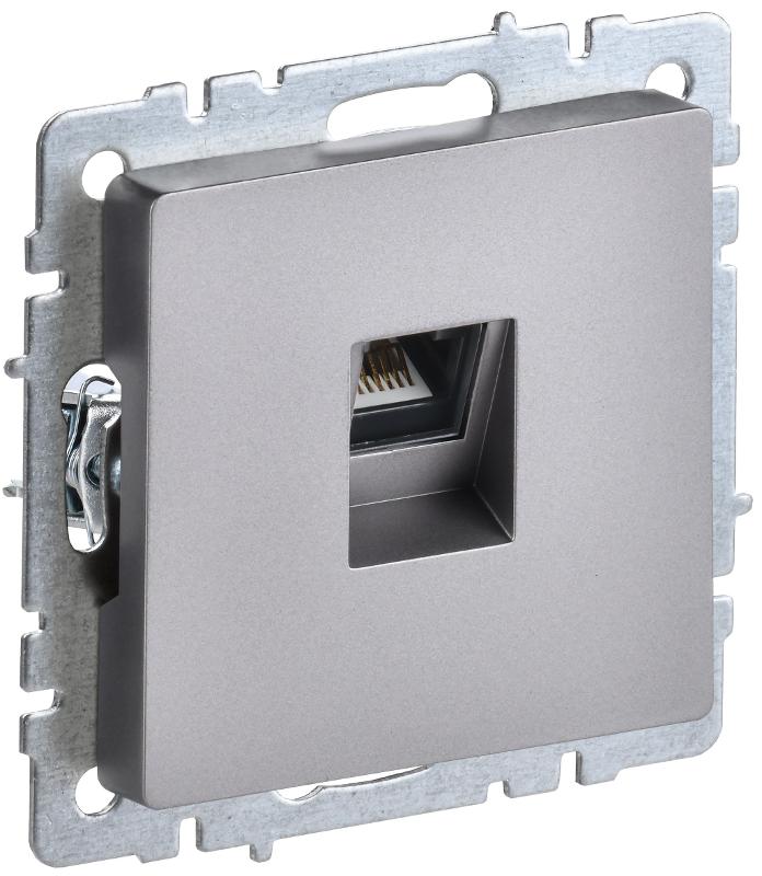 BRITE Розетка компьютерная RJ45 кат.6 РК11-БрС сталь | BR-K10-2-K46 | IEK — IEK (ИЭК)