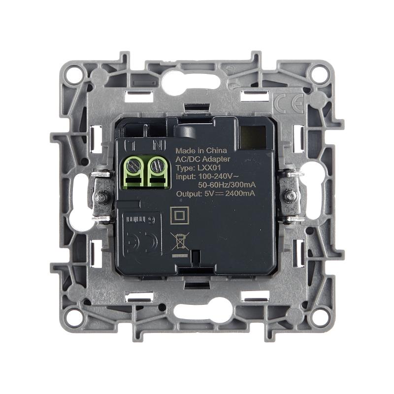 Etika Антрацит Розетка USB 2-ая 240В/5В 2400мА — миниатюра 4