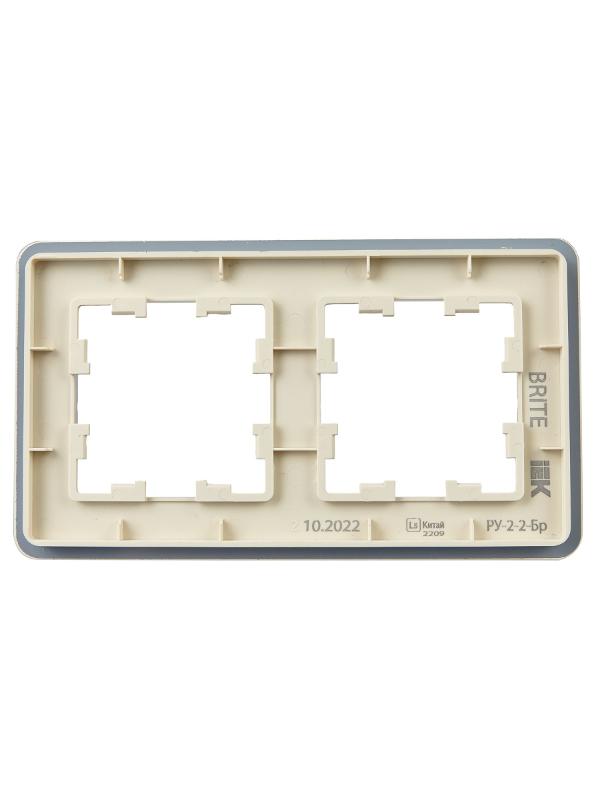 BRITE Рамка 2-ая РУ-2-2-Бр стекло песчаный RE | BR-M22-G-41-K98 | IEK — миниатюра 3
