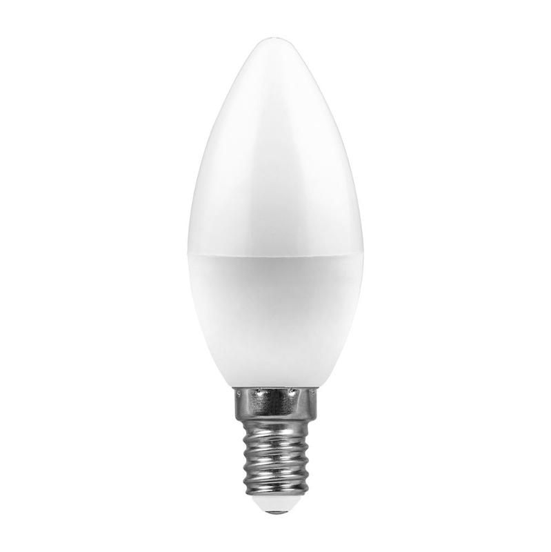Лампа светодиодная LB-97 (7W) 230V E14 4000K свеча | 25476 | FERON — миниатюра 2