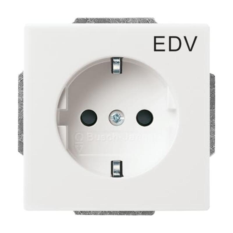 Розетка SCHUKO 16А 250В c шторками, с маркировкой ""EDV"", Future/Axcent/Carat/Династия, альп. белый | 2CKA002013A5268 | ABB — ABB