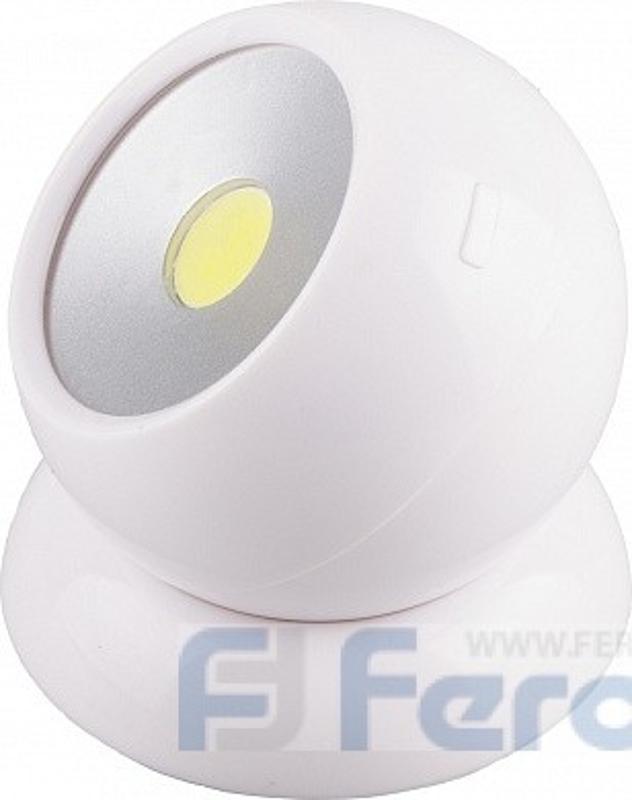 Светодиодный поворотный светильник FN1209 1LED 3W 100Lm, 75*80мм, белый | 23380 | FERON — фото 1 | Sento
