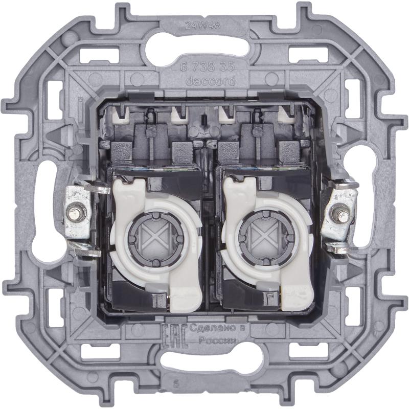 Inspiria Белый Розетка 2-ая компьютерная RJ45 С/У категория 5e UTP — миниатюра 6