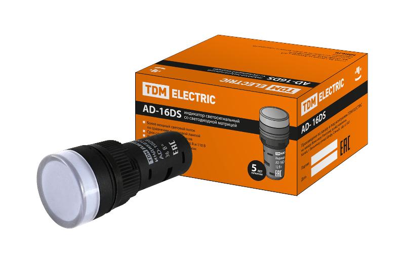 Лампа AD-16DS(LED)матрица d16мм белый 36В AC/DC  | SQ0702-0060 | TDM — TDM ELECTRIC